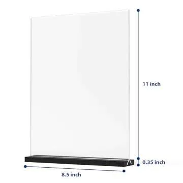 JDEA Acrylic Sign Holder Desktop Display Holder for Homes Restaurants Offices Shops (3 Pack 8.5x11 Black)