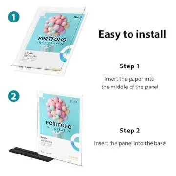 JDEA Acrylic Sign Holder Desktop Display Holder for Homes Restaurants Offices Shops (3 Pack 8.5x11 Black)