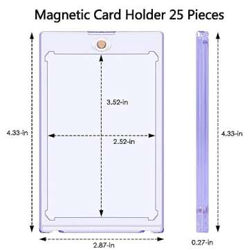 25 ct Magnetic Card Holder 35pt, Card case Holder for Trading Cards，Card Protectors Hard Plastic, Card Sleeves Display case for Baseball Card Sports Cards