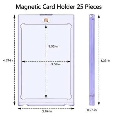 25 ct Magnetic Card Holder 35pt, Card case Holder for Trading Cards，Card Protectors Hard Plastic, Card Sleeves Display case for Baseball Card Sports Cards
