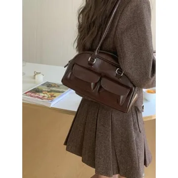 Retro Top Handle Shoulder Bag Stylish and Waterproof