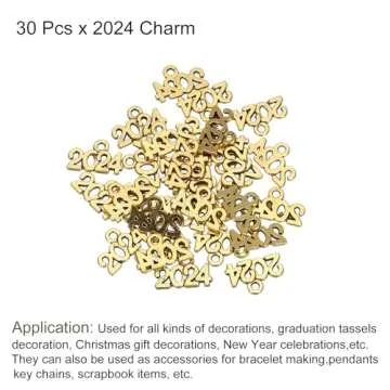 30 pcs 2024 Year Number Charm for DIY Jewelry Making