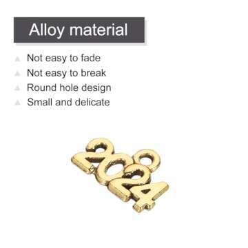30 pcs 2024 Year Number Charm for DIY Jewelry Making