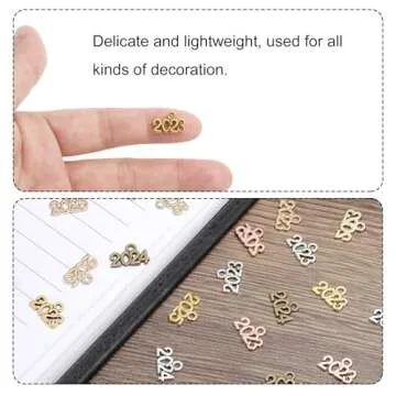 30 pcs 2024 Year Number Charm for DIY Jewelry Making