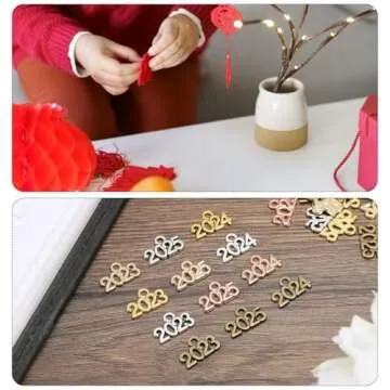 30 pcs 2024 Year Number Charm for DIY Jewelry Making