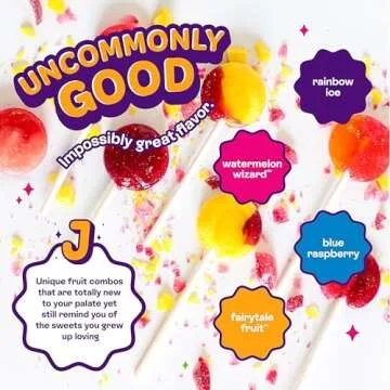 JOYRIDE by Project 7 Low Sugar Candy, Organic Lollipops — 1 Gram of Sugar Per Lolli, Vegan, Non-GMO Hard Candy — Variety Flavor, 12 Pack of 12 Lollies