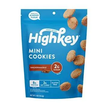 HighKey Low Carb Snickerdoodle Cookie - Keto Snacks Diabetic Desserts Diet Friendly Food Gluten Free Zero Carbs Treat Cinnamon Sweets Healthy Snack Foods Almond Flour Sugar Free Cookies