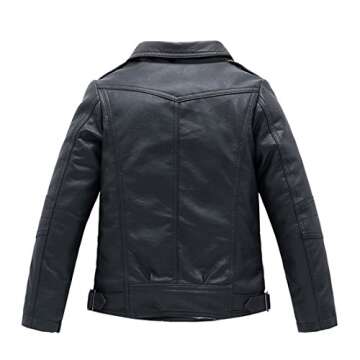 LJYH Kids Motorcycle Faux Leather Coat for Ages 3-4