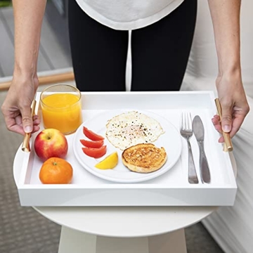 Elegant Nesting Decorative Trays with Polished Handles