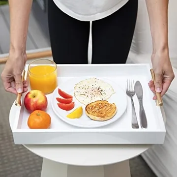 Elegant Nesting Decorative Trays with Polished Handles