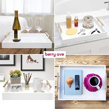 Elegant Nesting Decorative Trays with Polished Handles