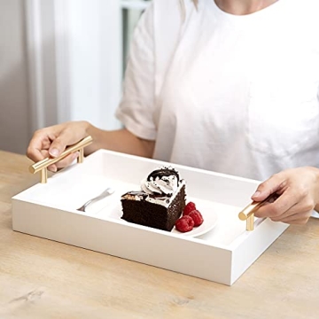 Elegant Nesting Decorative Trays with Polished Handles