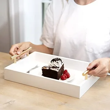 Elegant Nesting Decorative Trays with Polished Handles