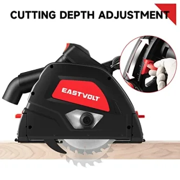 Eastvolt 6-1/2" Plunge-cut Track Saw for Precision Wood Cutting