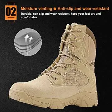 Durable RORUN 8 Inch Tactical Combat Boots for Men and Women