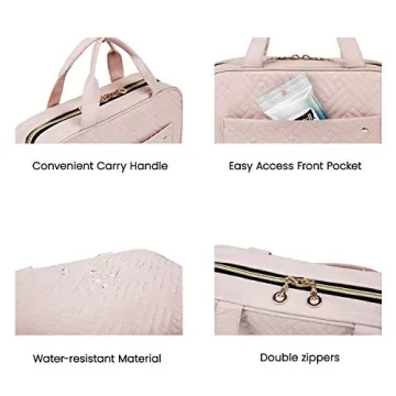 BAGSMART Water-resistant Toiletry Organizer - Baby Pink