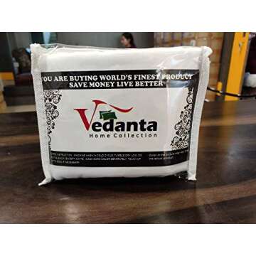 Vedanta Home Collection European Square Pillow Shams Set of 2 White 600 Thread Count 100% Natural Co...