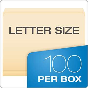 Pendaflex 752 Manila File Folders Box of 100 - Eco-Friendly Organization