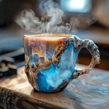 Luxurious Multi-Colored Mineral Crystal Coffee Mug
