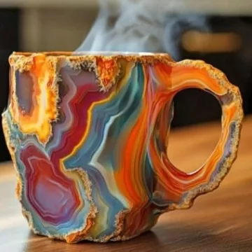 Luxurious Multi-Colored Mineral Crystal Coffee Mug