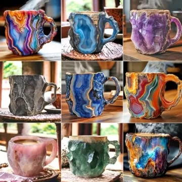 Luxurious Multi-Colored Mineral Crystal Coffee Mug