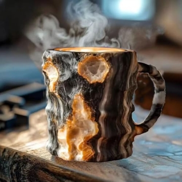 Luxurious Multi-Colored Mineral Crystal Coffee Mug