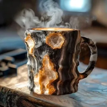 Luxurious Multi-Colored Mineral Crystal Coffee Mug