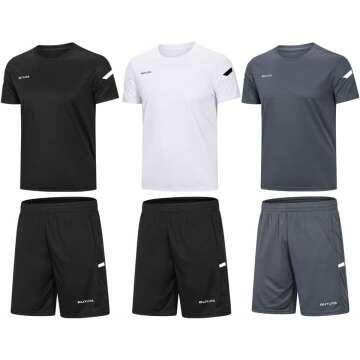 BUYJYA Men's Athletic Shorts Set - 3 Pack