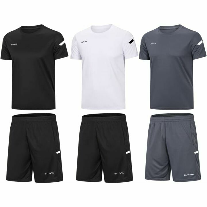 BUYJYA Men's Athletic Shorts Set - 3 Pack