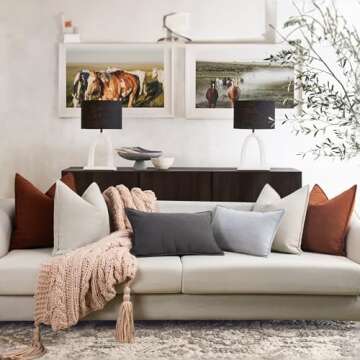 ZWJD Chenille Pillow Covers Set of 2 for Luxurious Home Decor