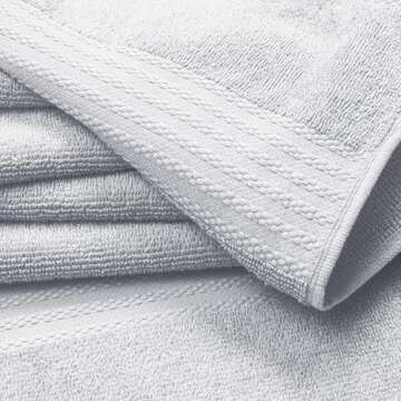 GLAMBURG Ultra Soft 8 Piece Towel Set - 100% Pure Ring Spun Cotton, Contains 2 Oversized Bath Towels...