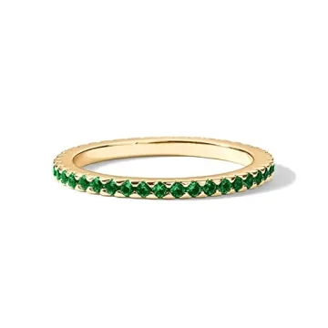 Stylish PAVOI Green CZ Stackable Ring for Women