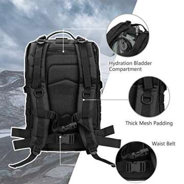 Hannibal Tactical MOLLE Assault Backpack for Outdoor Needs