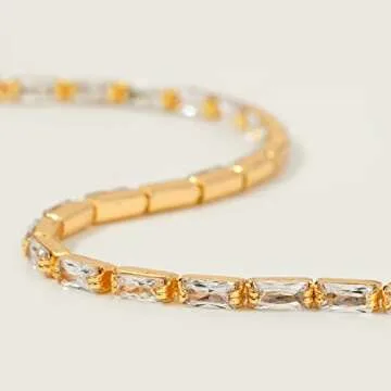 MEVECCO Anklet for Women Gold Chain Zirconia Cut Diamond 14K Gold Plated Dainty Chain Boho Beach Summer Simple Foot Jewelry Ankle Bracelet