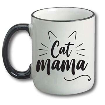 Cat Mama Funny Coffee Mug 11oz - Unique Gift for Cat Lovers