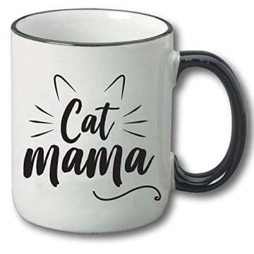 Cat Mama Coffee Mug for Cat Lovers - Funny Gift Idea