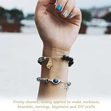 60pcs Gold Plated Shell Starfish Conch Charms Alloy Ocean Theme Pendants Sea Animals Dangle Charms for DIY Earrings Necklace Bracelet Crafts Jewelry Making Accessories