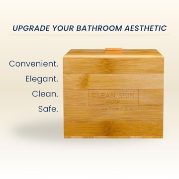Luxe Bamboo Box with XL Face Towels & Disposable Wipes