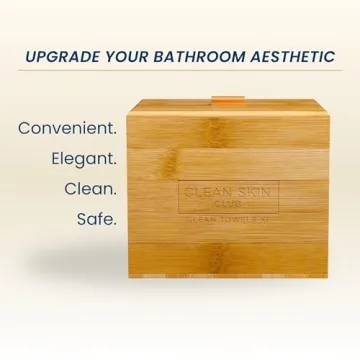 Luxe Bamboo Box with XL Face Towels & Disposable Wipes