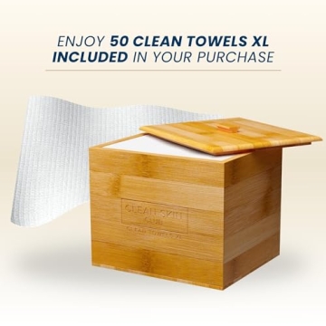 Luxe Bamboo Box with XL Face Towels & Disposable Wipes