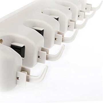 BTMIEY BestTeam Mop and Broom Holder, 5 Position with 6 Hooks, Garage Storage, Holds up to 11 Tools, Easy Storage, Modern Style, Wall Mount, Green, Purple, Orange