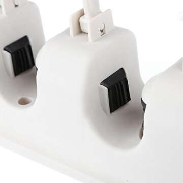 BTMIEY BestTeam Mop and Broom Holder, 5 Position with 6 Hooks, Garage Storage, Holds up to 11 Tools, Easy Storage, Modern Style, Wall Mount, Green, Purple, Orange