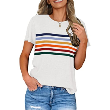 LEANI Women’s Stylish Striped Summer Tee - Comfortable & Breathable
