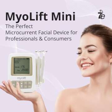 7E Wellness MyoLift Mini Microcurrent Facial Device - Non-Invasive Face Lift, Facial Skin Care Products for Anti Aging, Skin Tightening - Esthetician Supplies and Skin Care Tools - Up to 400 Microamps