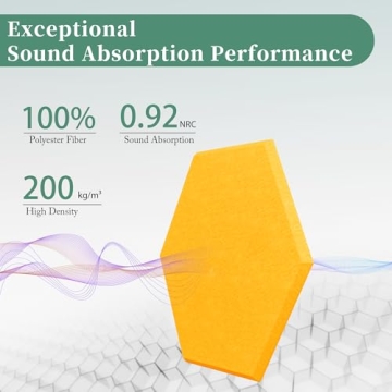 Hexagonal Acoustic Panels - 12 Pack High-Density Sound Absorbing Panels for Enhanced Noise Reduction