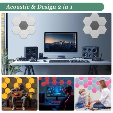 Hexagonal Acoustic Panels for Sound Absorption and Design