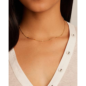 gorjana Women's Tatum Necklace 18k Gold Plated Link Bar
