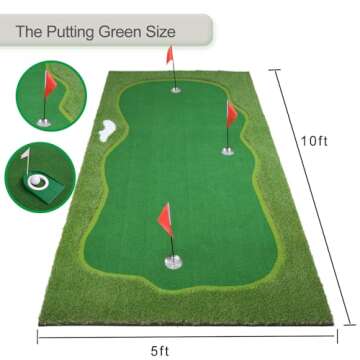 Chriiena Golf Putting Green for Indoor and Outdoor Use