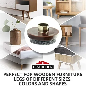 Durable Nail On Felt Pads for Hardwood Floors - 48 Count