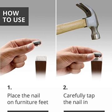 Durable Nail On Felt Pads for Hardwood Floors - 48 Count